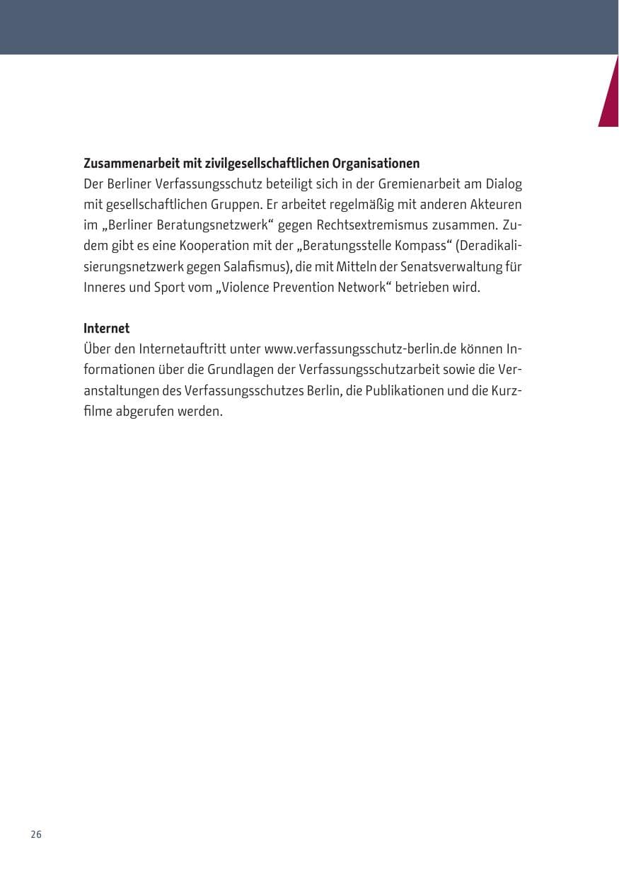 Seite 26 des Verfassungsschutzbericht 2019 Berlin