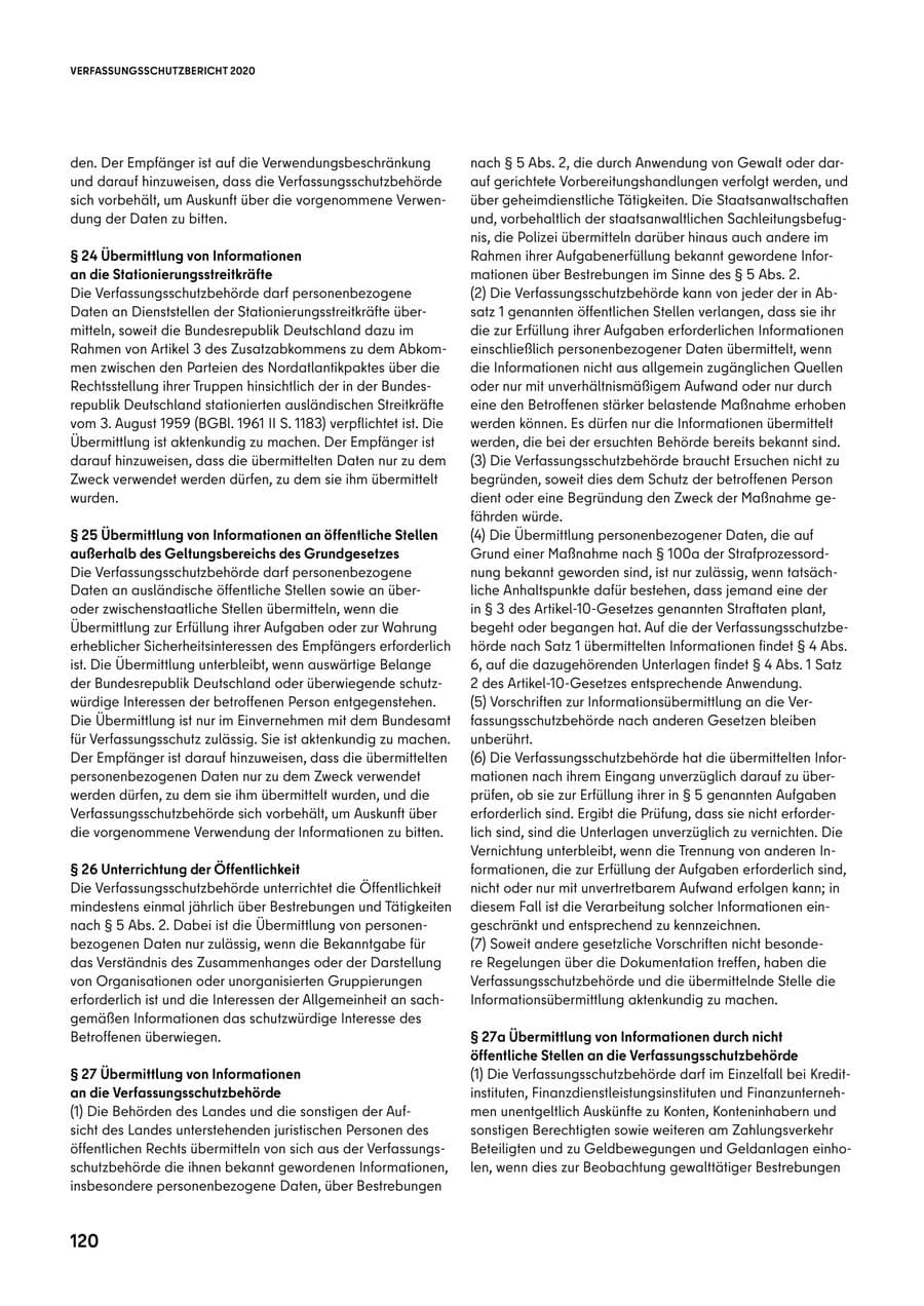 Seite 120 des Verfassungsschutzbericht 2020 Berlin