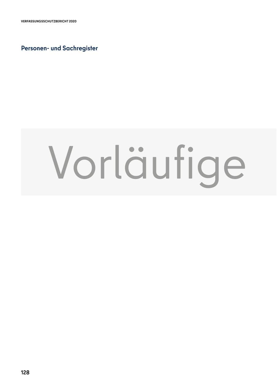 Seite 128 des Verfassungsschutzbericht 2020 Berlin