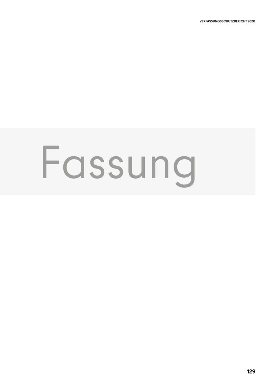 Seite 129 des Verfassungsschutzbericht 2020 Berlin