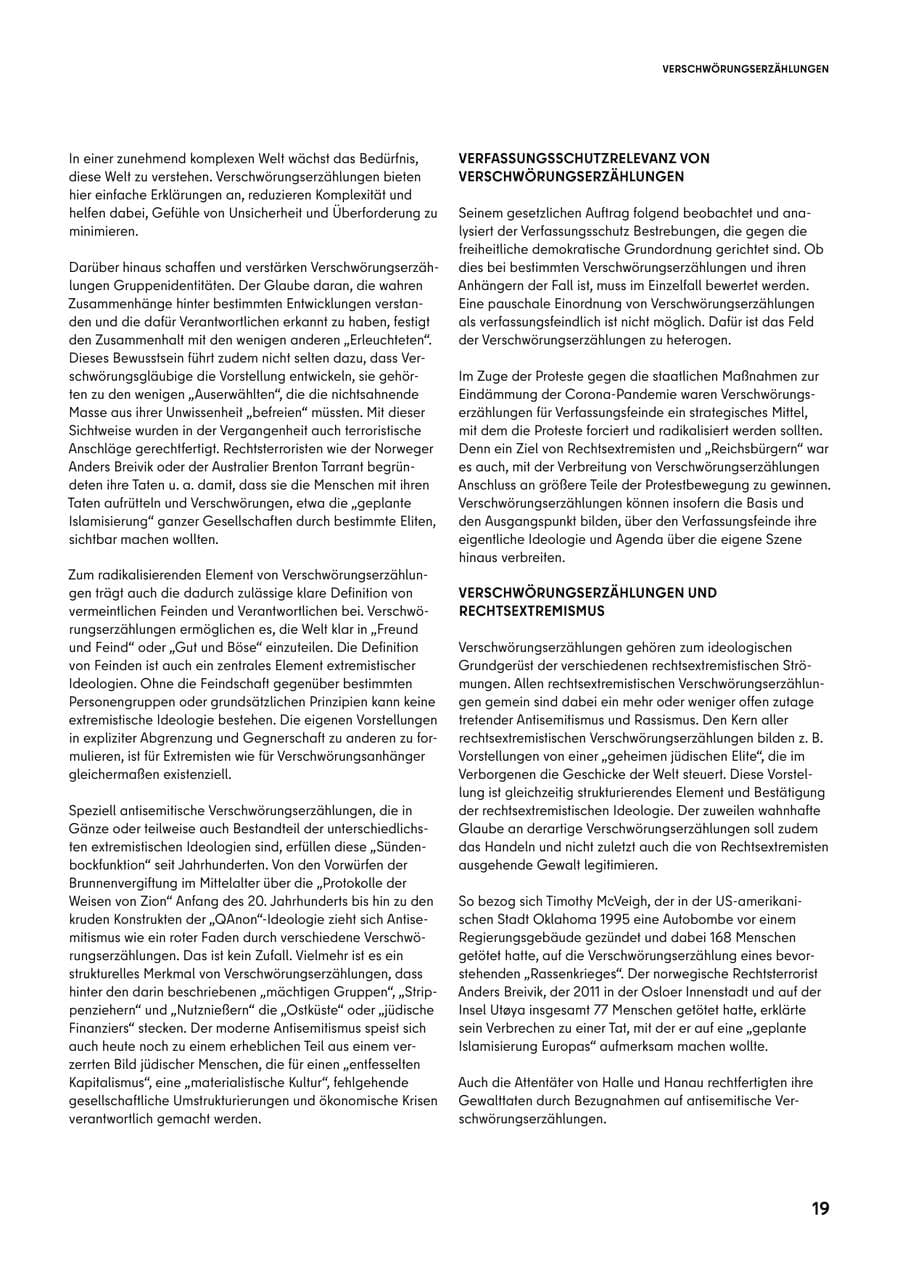 Seite 19 des Verfassungsschutzbericht 2020 Berlin