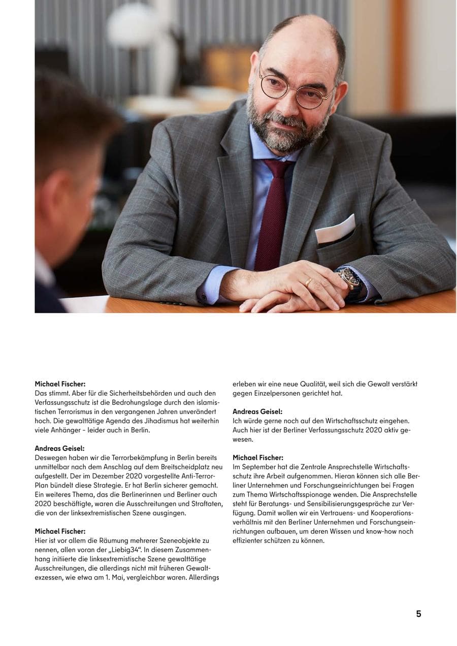 Seite 5 des Verfassungsschutzbericht 2020 Berlin