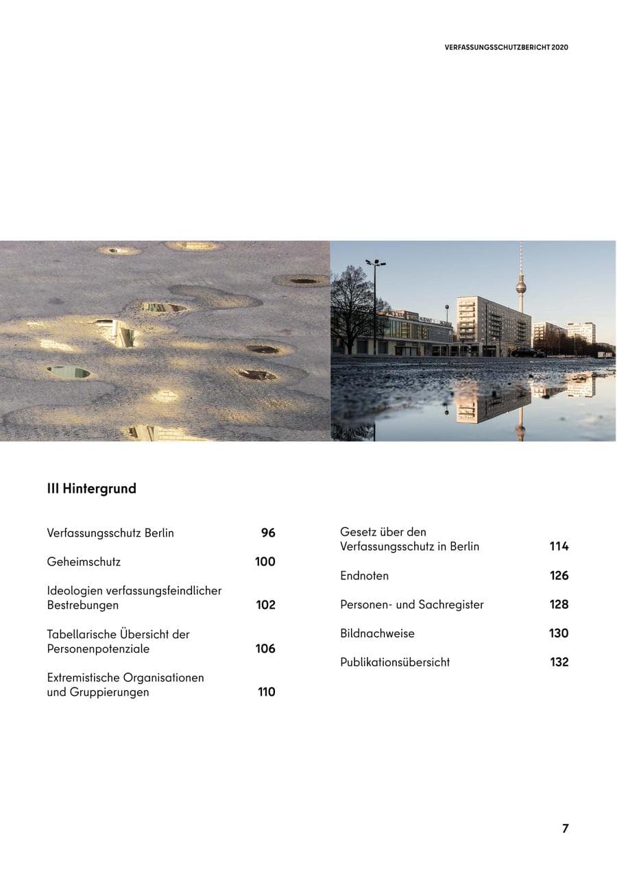 Seite 7 des Verfassungsschutzbericht 2020 Berlin