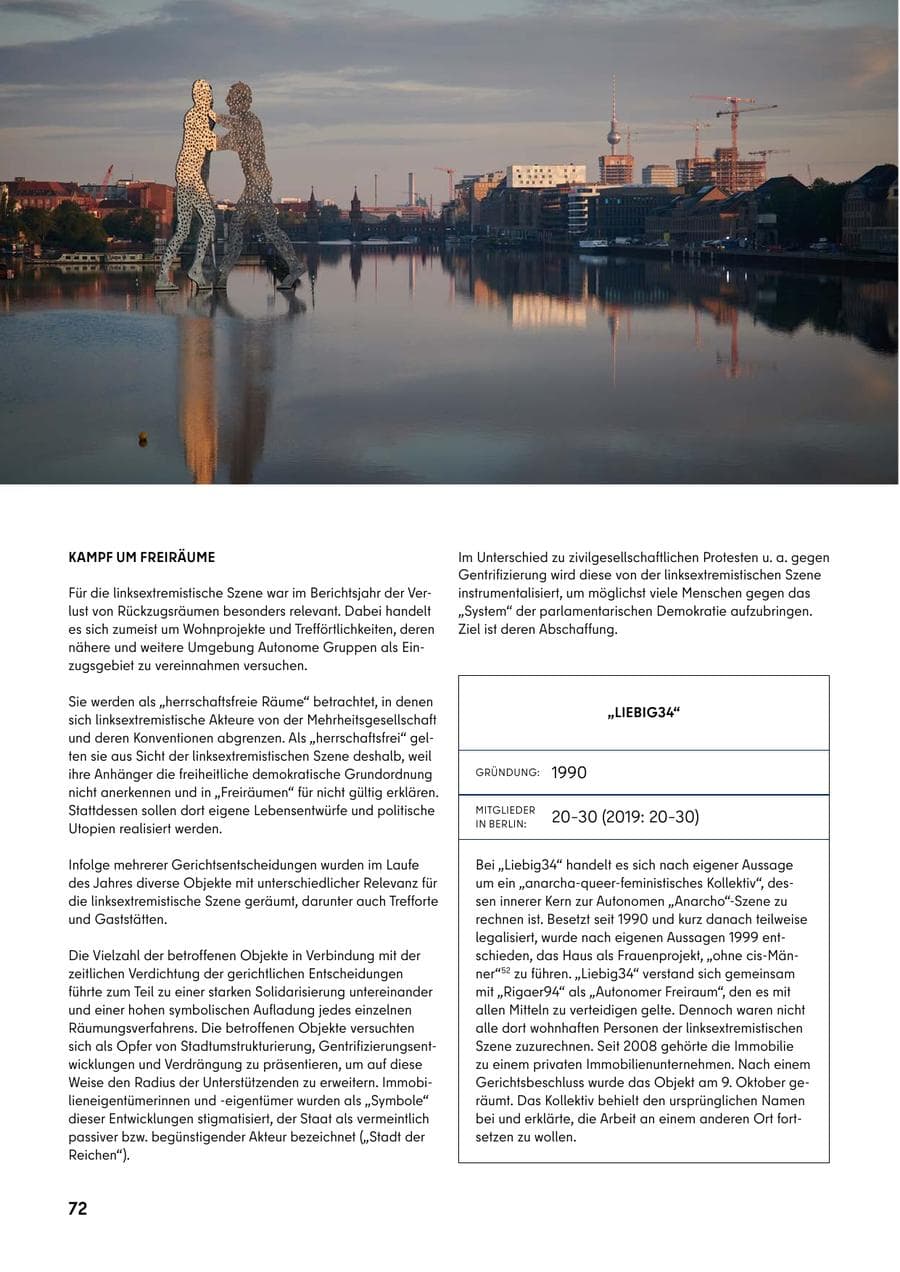 Seite 72 des Verfassungsschutzbericht 2020 Berlin