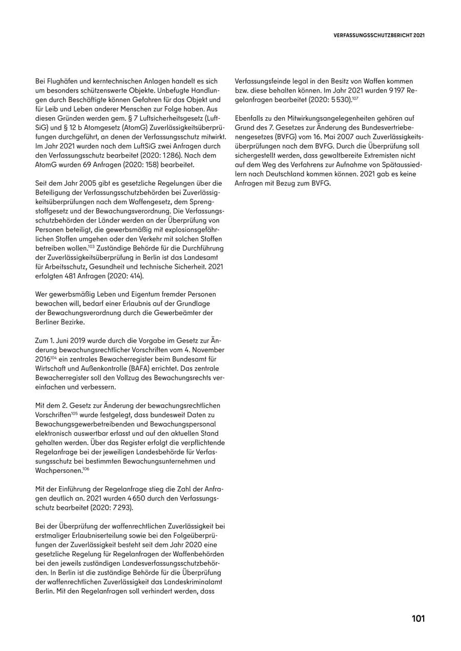 Seite 101 des Verfassungsschutzbericht 2021 Berlin