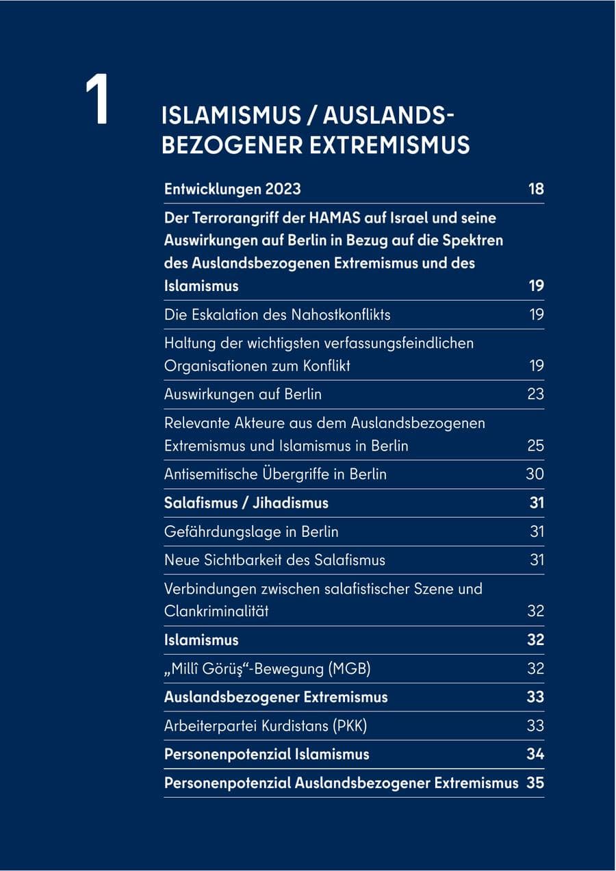 Seite 15 des Verfassungsschutzbericht 2023 Berlin