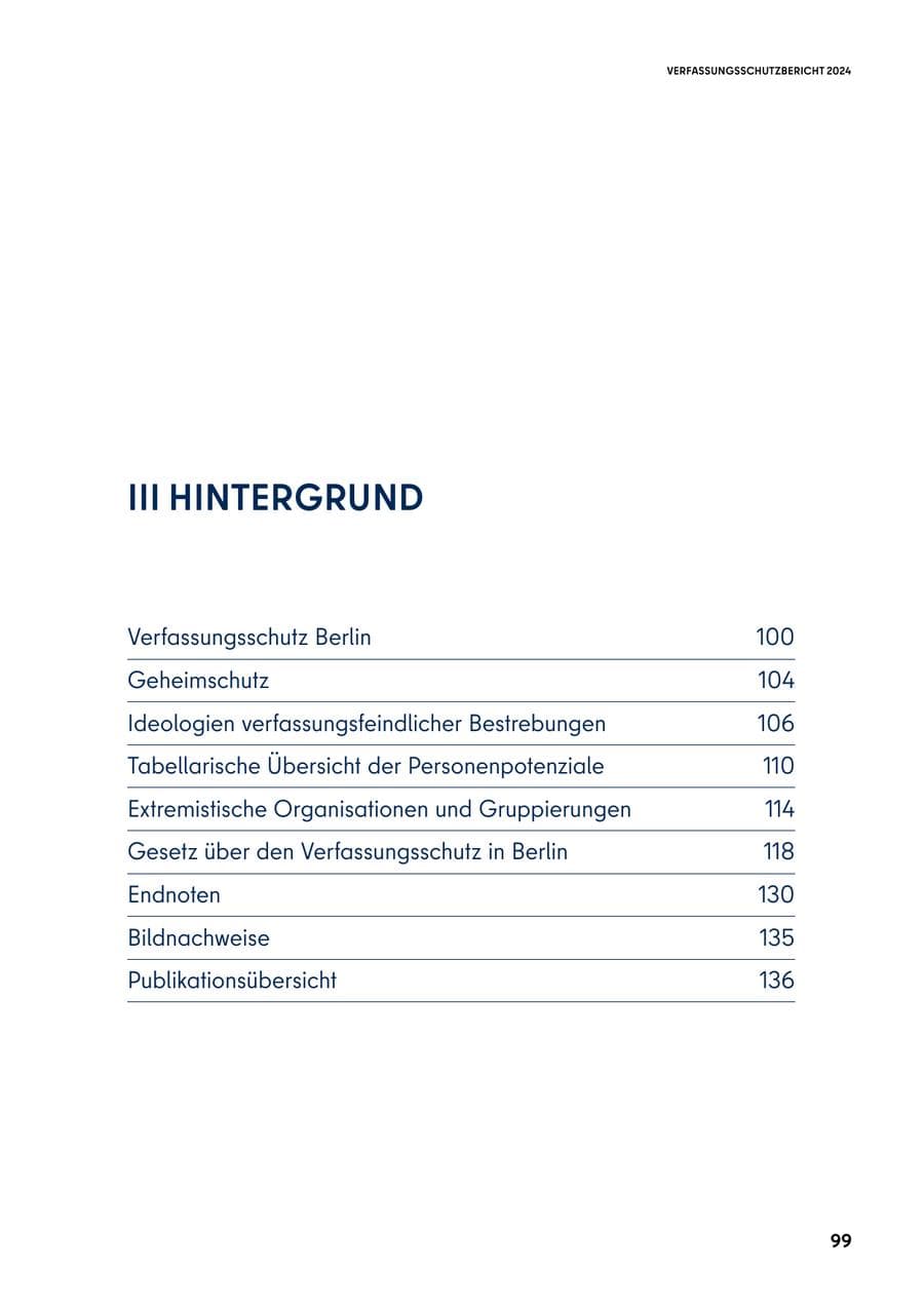 Seite 99 des Verfassungsschutzbericht 2024 Berlin