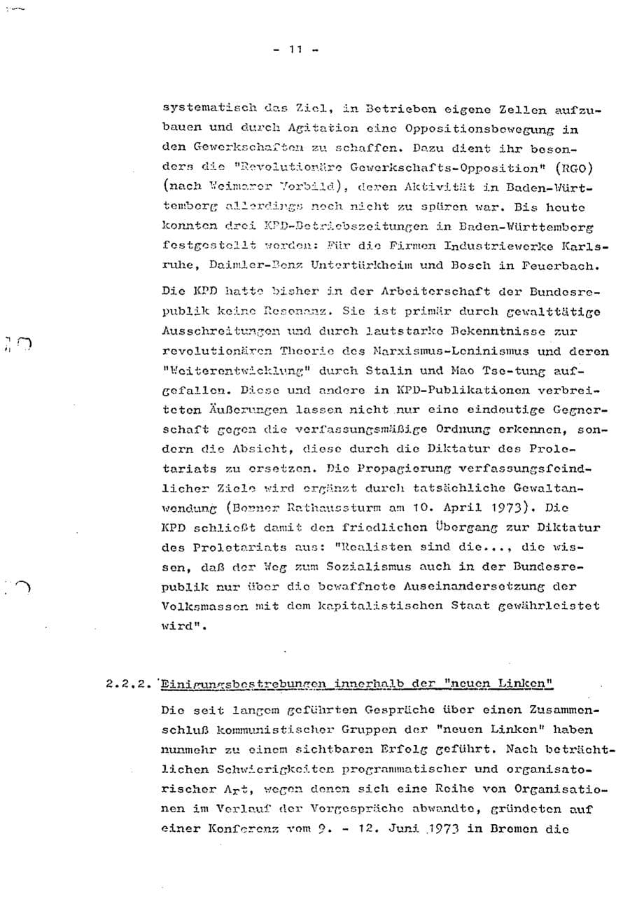 Seite 13 des Verfassungsschutzbericht 1973 Baden-Württemberg