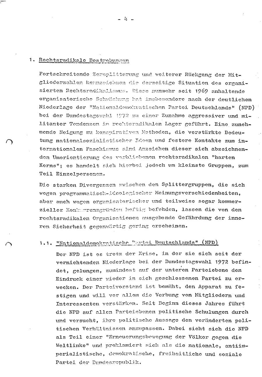 Seite 6 des Verfassungsschutzbericht 1973 Baden-Württemberg