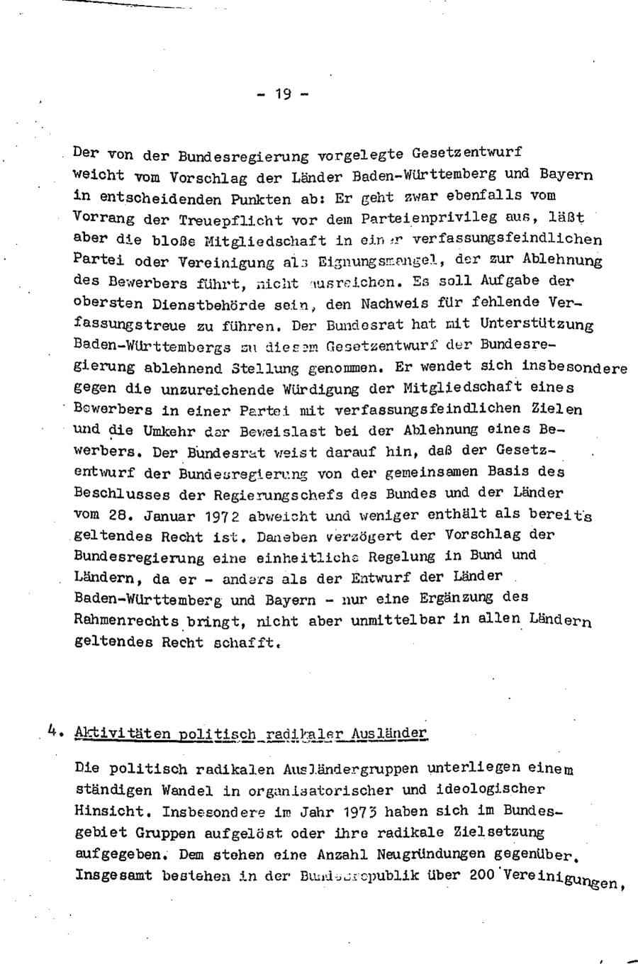 Seite 21 des Verfassungsschutzbericht 1974 Baden-Württemberg