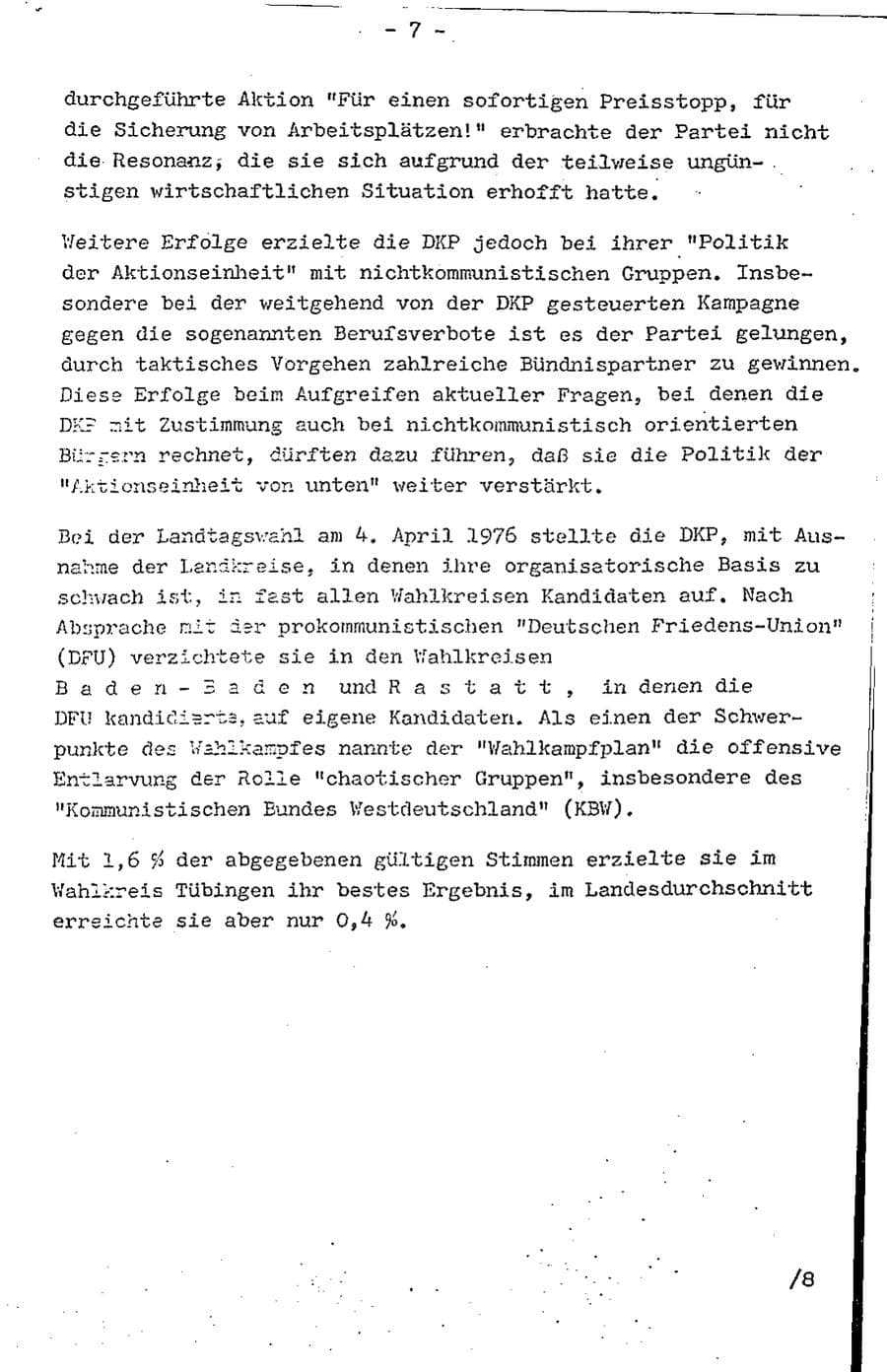 Seite 12 des Verfassungsschutzbericht 1975 Baden-Württemberg