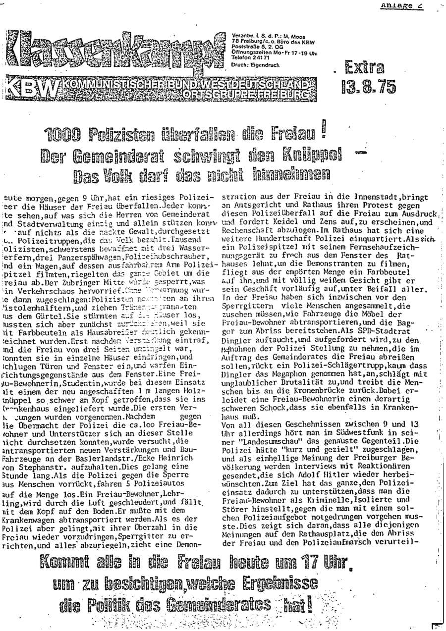 Seite 22 des Verfassungsschutzbericht 1975 Baden-Württemberg