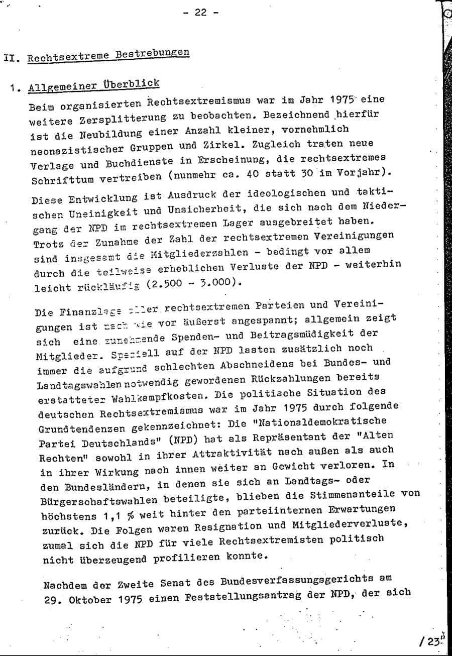 Seite 37 des Verfassungsschutzbericht 1975 Baden-Württemberg