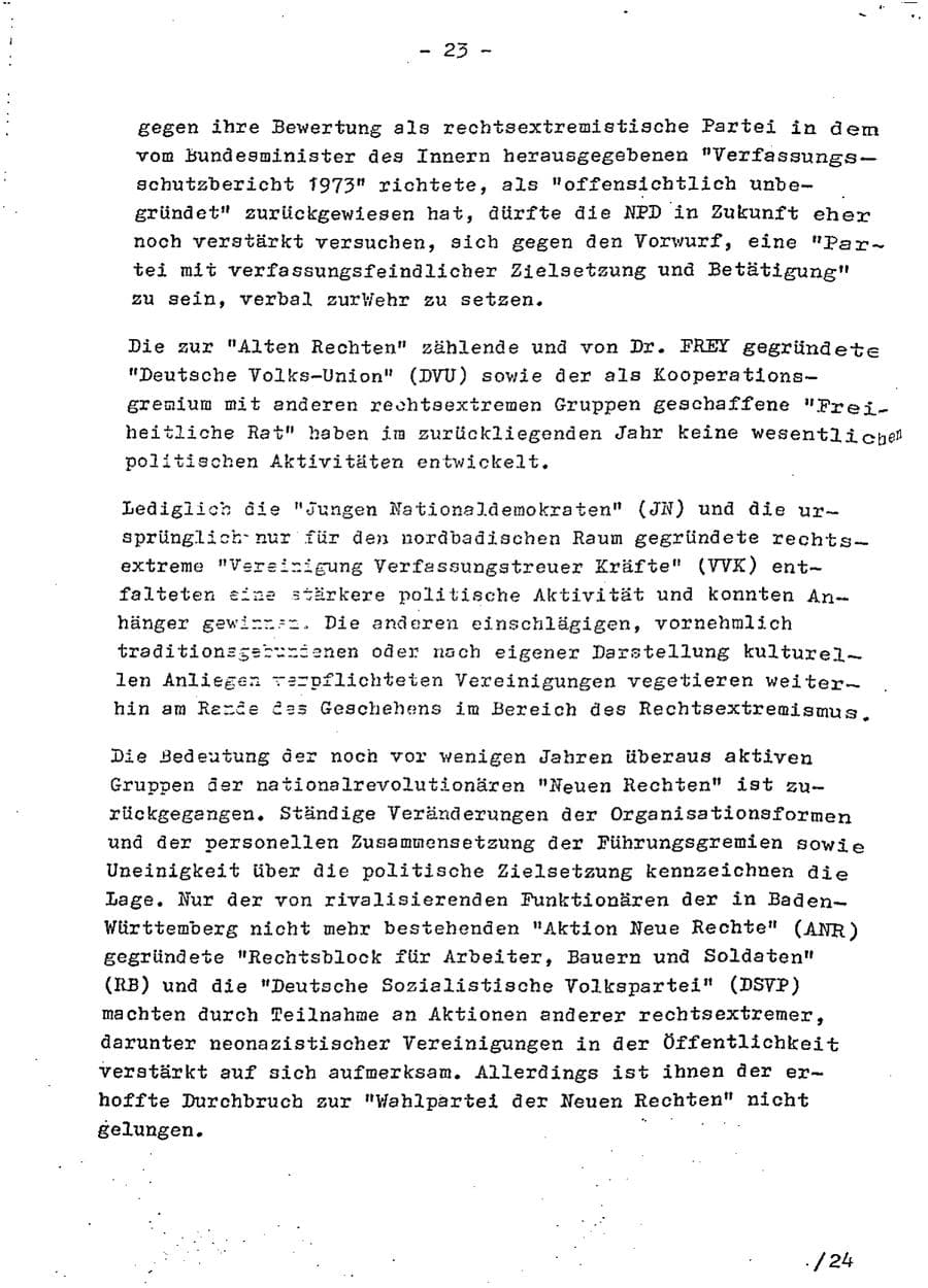 Seite 38 des Verfassungsschutzbericht 1975 Baden-Württemberg