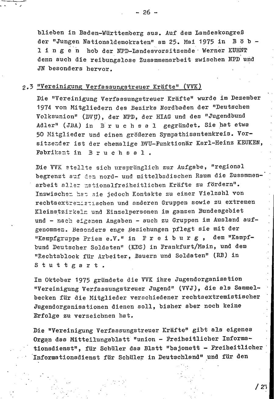 Seite 41 des Verfassungsschutzbericht 1975 Baden-Württemberg