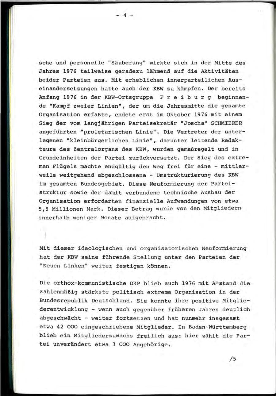 Seite 14 des Verfassungsschutzbericht 1976 Baden-Württemberg