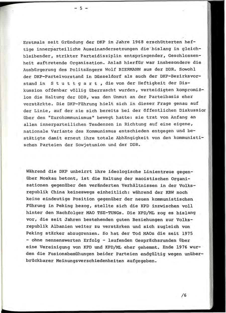 Seite 15 des Verfassungsschutzbericht 1976 Baden-Württemberg