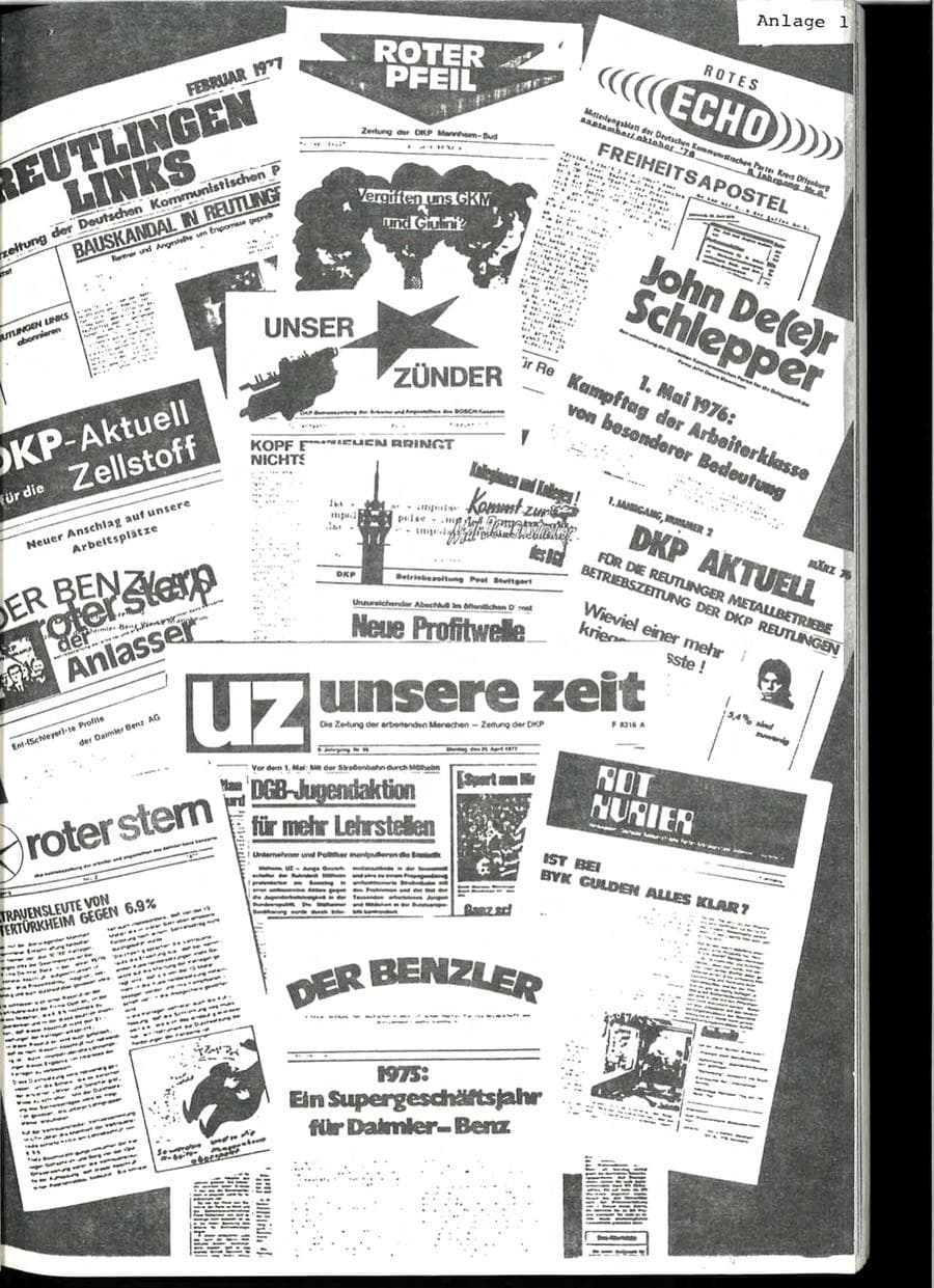 Seite 19 des Verfassungsschutzbericht 1976 Baden-Württemberg