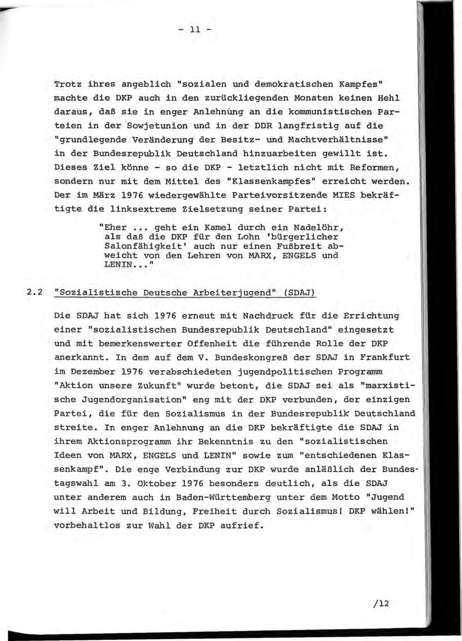 Seite 25 des Verfassungsschutzbericht 1976 Baden-Württemberg