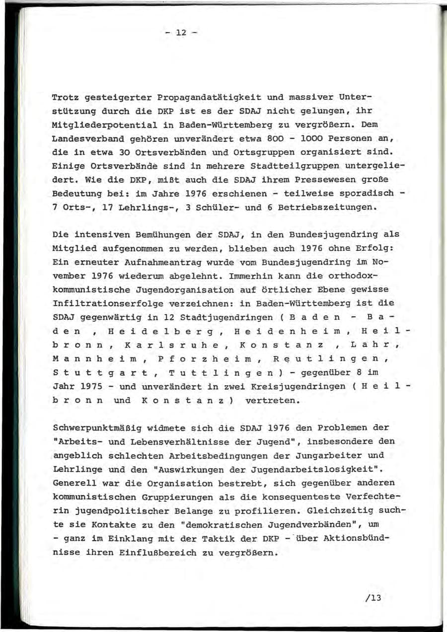 Seite 26 des Verfassungsschutzbericht 1976 Baden-Württemberg