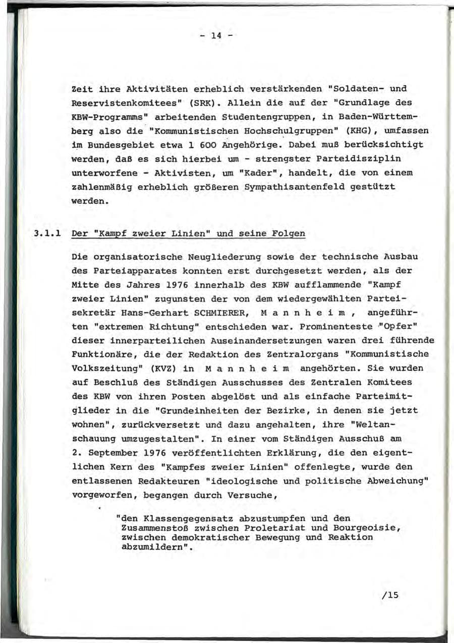 Seite 28 des Verfassungsschutzbericht 1976 Baden-Württemberg