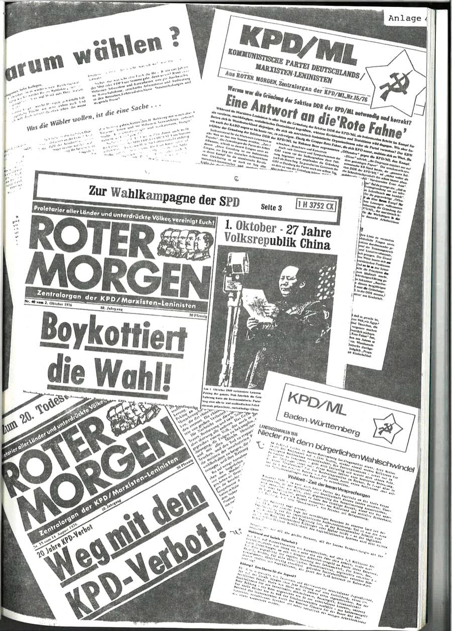 Seite 49 des Verfassungsschutzbericht 1976 Baden-Württemberg