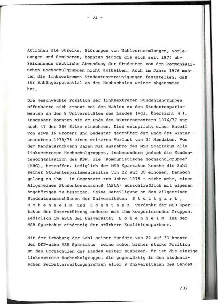 Seite 57 des Verfassungsschutzbericht 1976 Baden-Württemberg