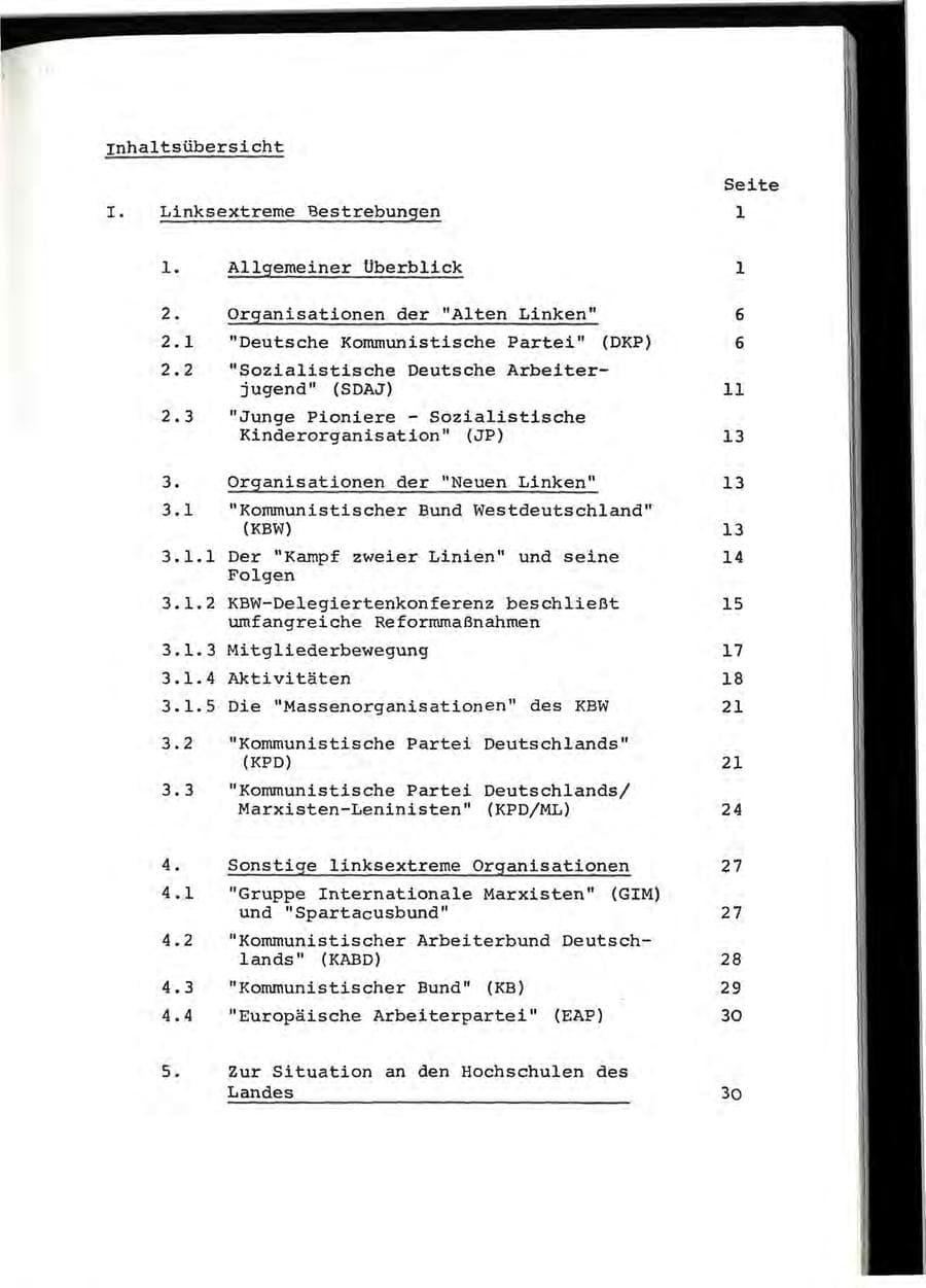 Seite 7 des Verfassungsschutzbericht 1976 Baden-Württemberg
