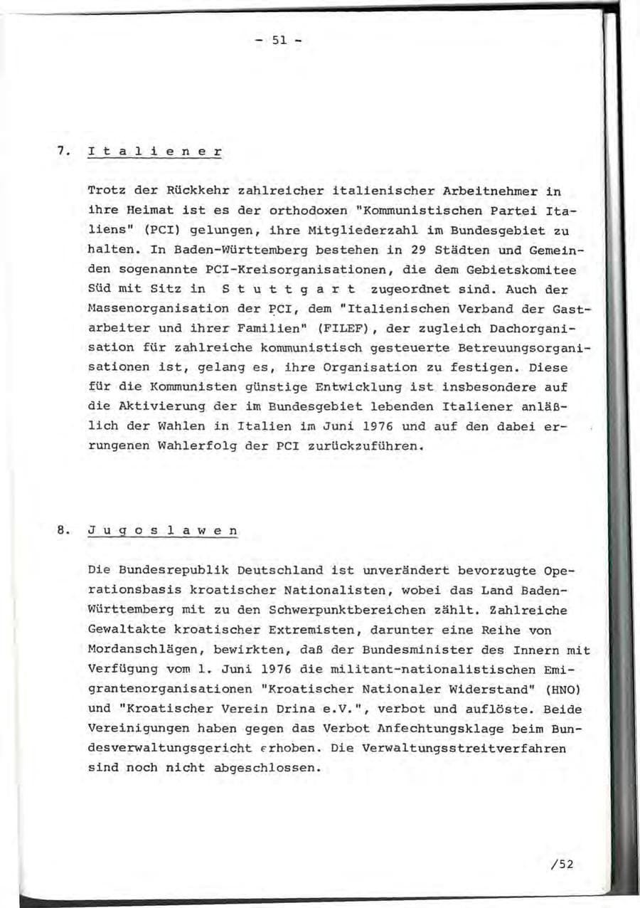 Seite 93 des Verfassungsschutzbericht 1976 Baden-Württemberg