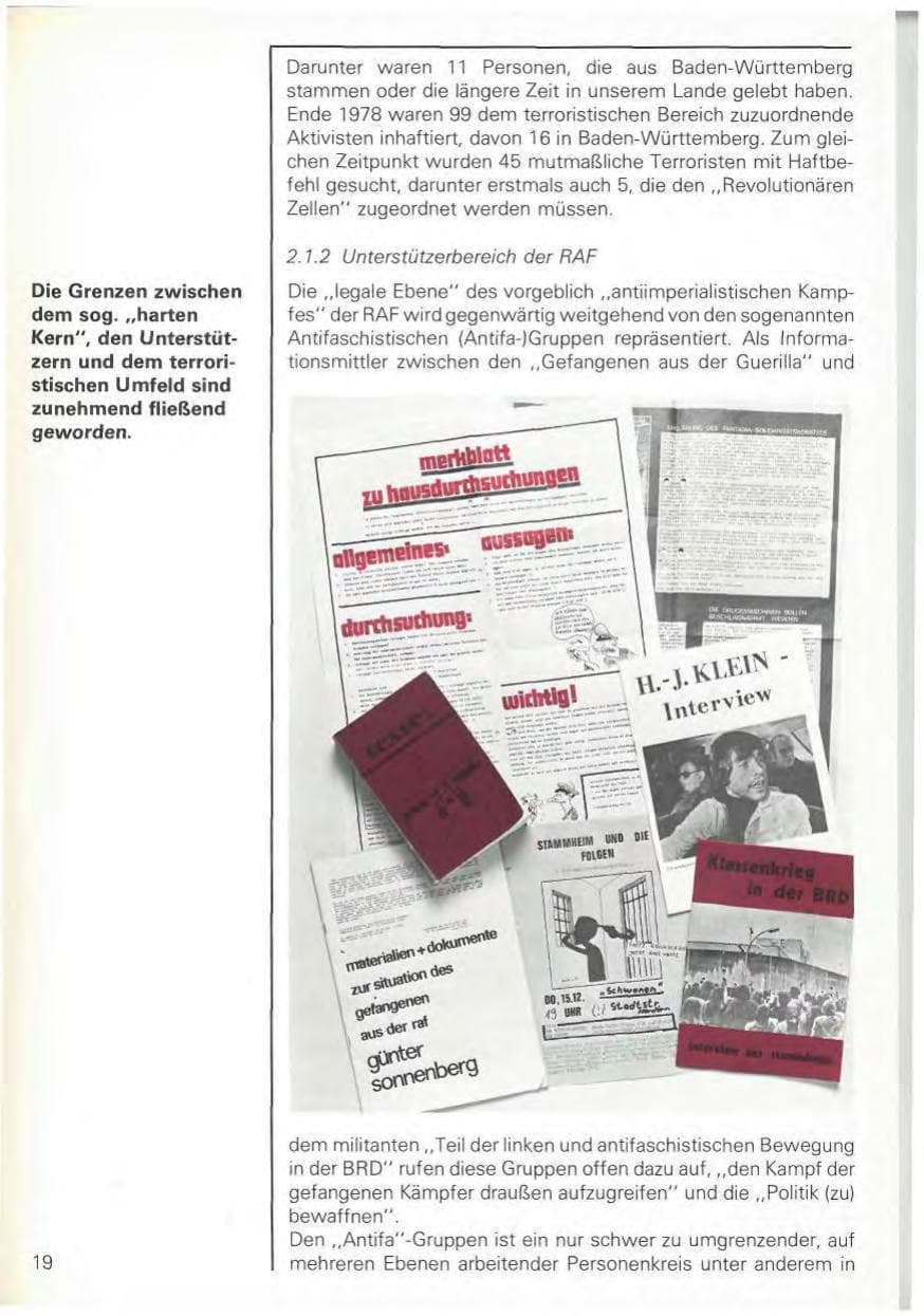 Seite 22 des Verfassungsschutzbericht 1978 Baden-Württemberg