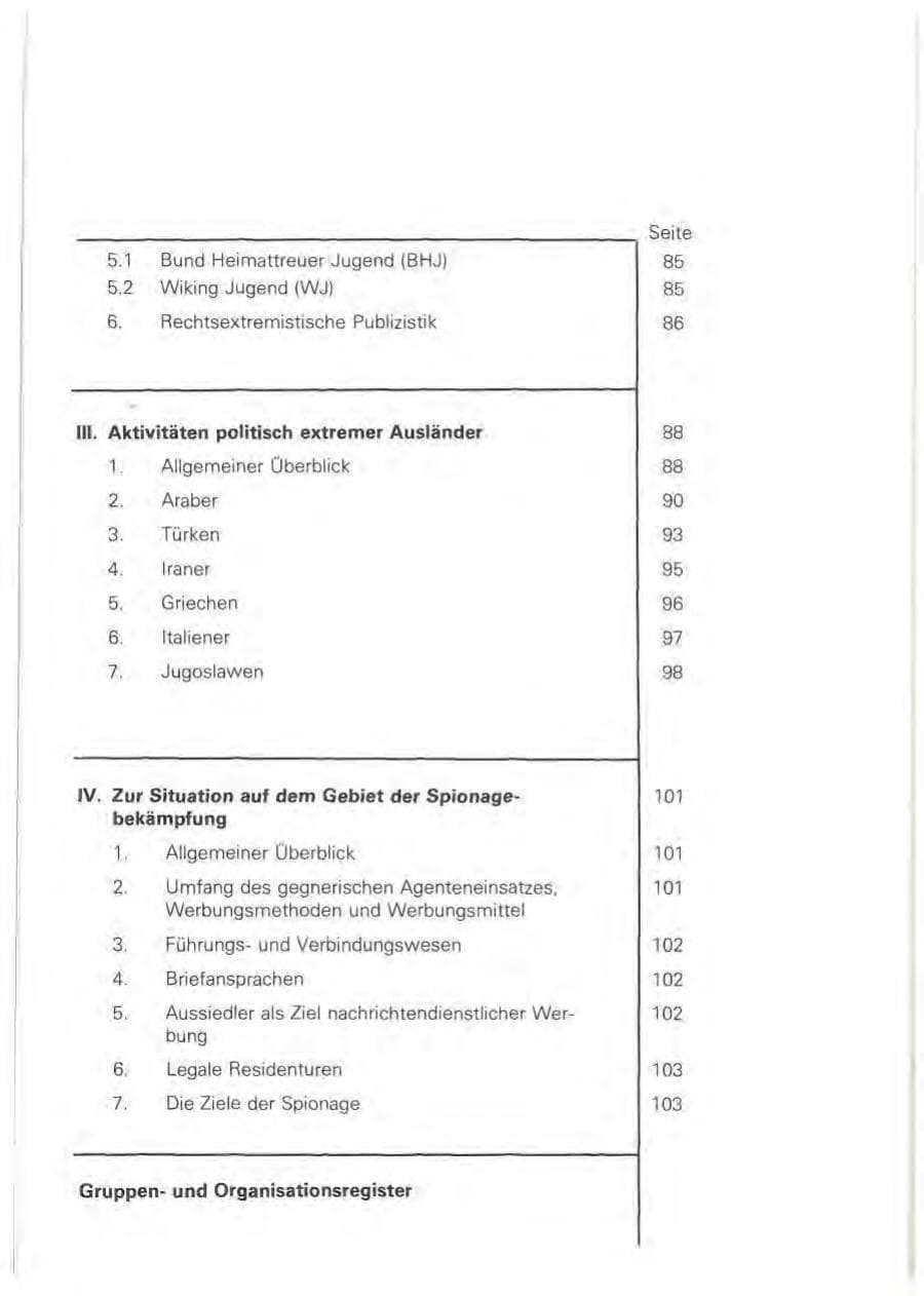 Seite 5 des Verfassungsschutzbericht 1978 Baden-Württemberg