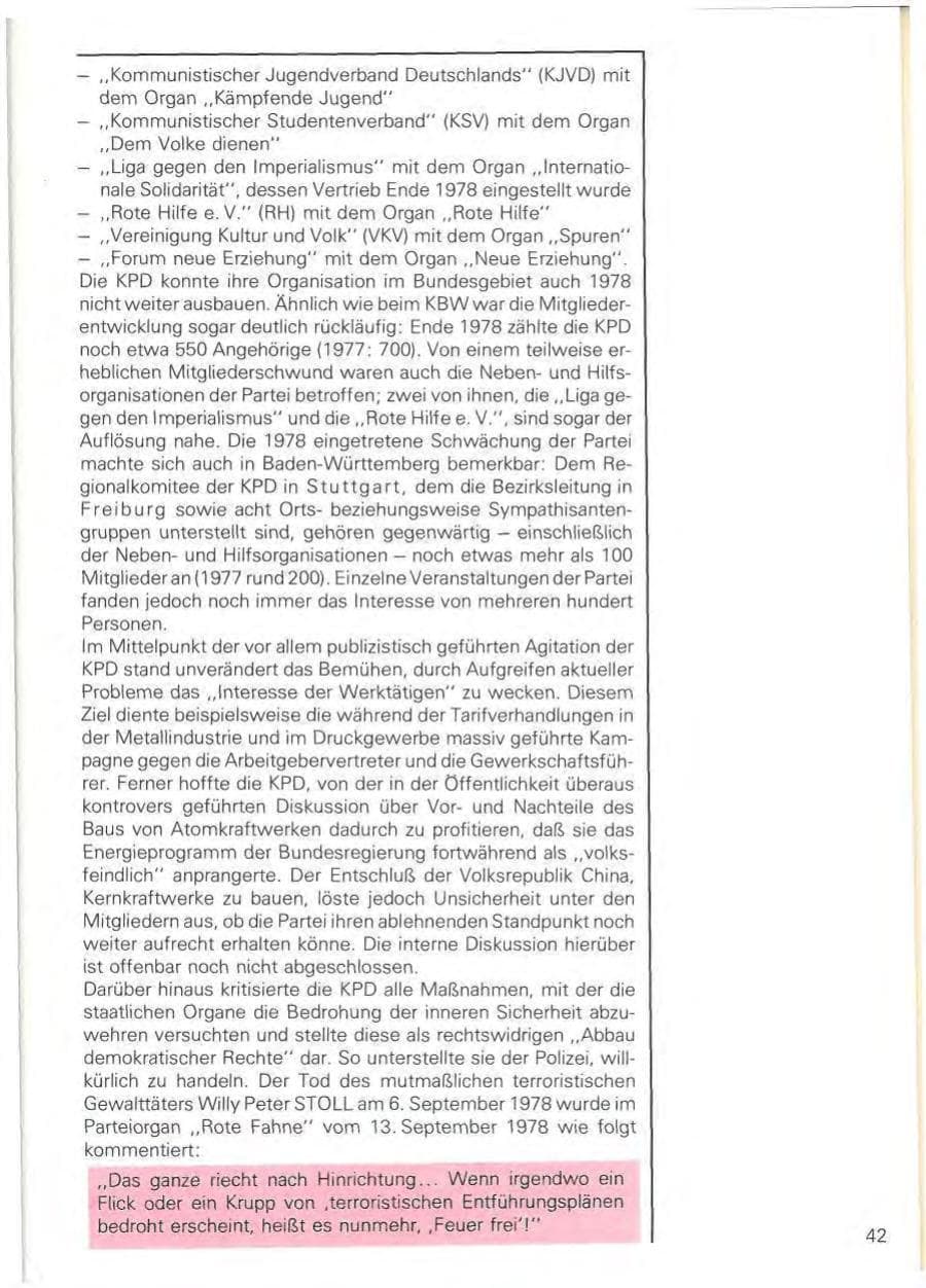 Seite 45 des Verfassungsschutzbericht 1978 Baden-Württemberg