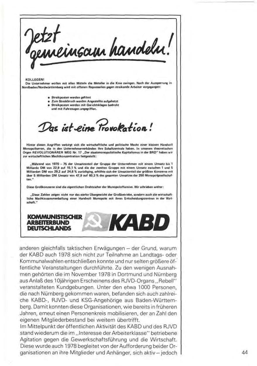 Seite 47 des Verfassungsschutzbericht 1978 Baden-Württemberg