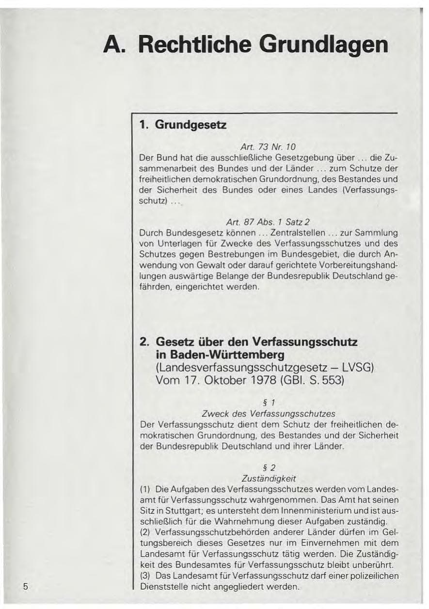 Seite 6 des Verfassungsschutzbericht 1978 Baden-Württemberg