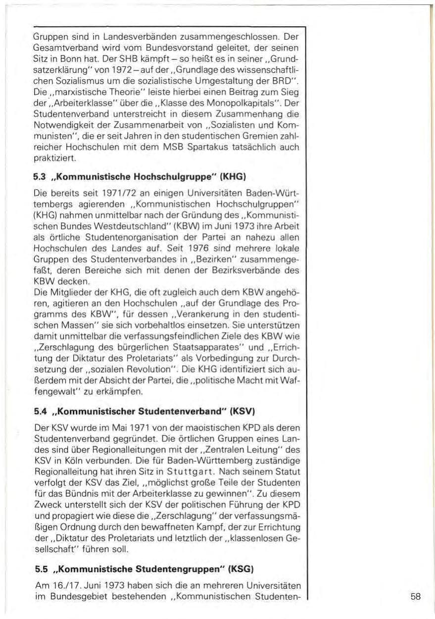 Seite 61 des Verfassungsschutzbericht 1978 Baden-Württemberg