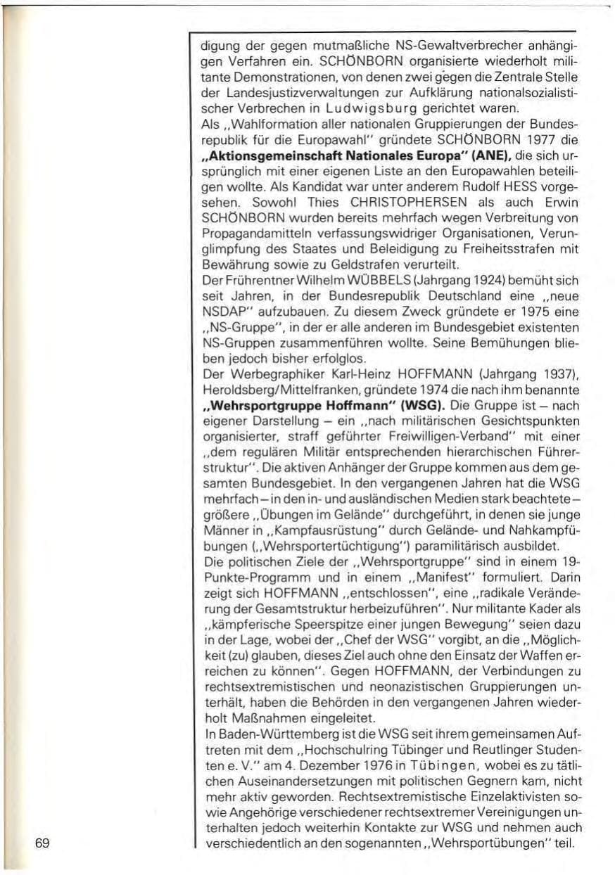Seite 72 des Verfassungsschutzbericht 1978 Baden-Württemberg