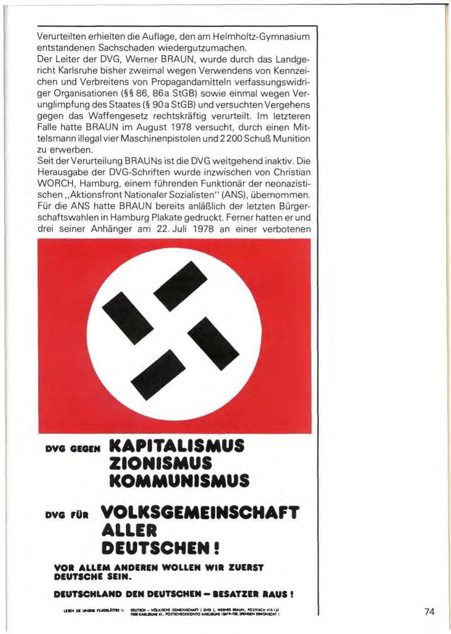 Seite 77 des Verfassungsschutzbericht 1978 Baden-Württemberg