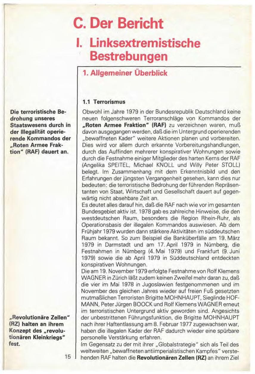 Seite 17 des Verfassungsschutzbericht 1979 Baden-Württemberg
