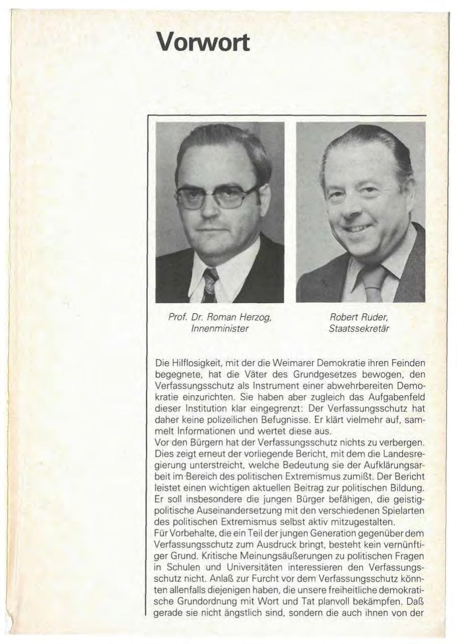 Seite 3 des Verfassungsschutzbericht 1979 Baden-Württemberg