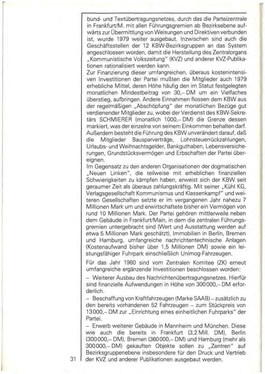 Seite 33 des Verfassungsschutzbericht 1979 Baden-Württemberg