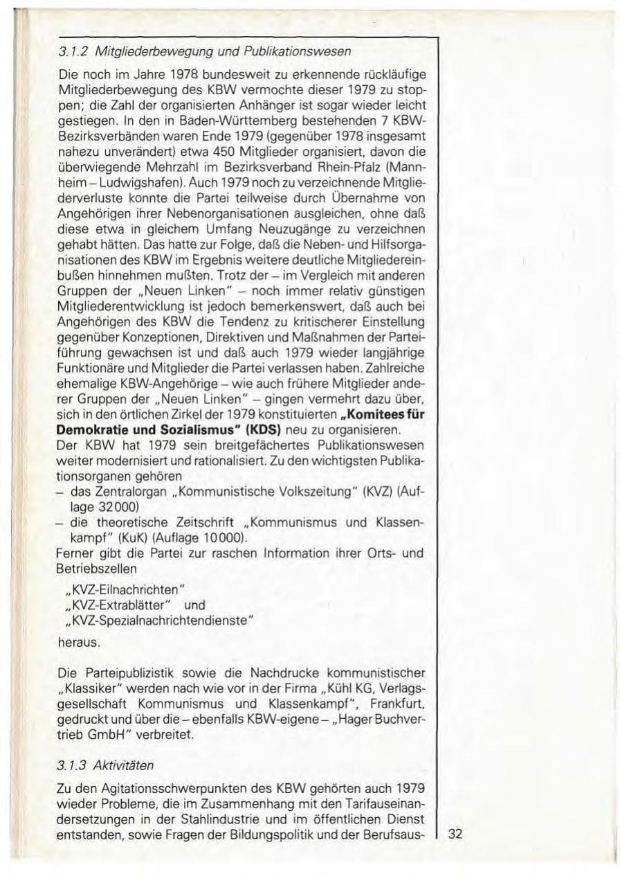 Seite 34 des Verfassungsschutzbericht 1979 Baden-Württemberg