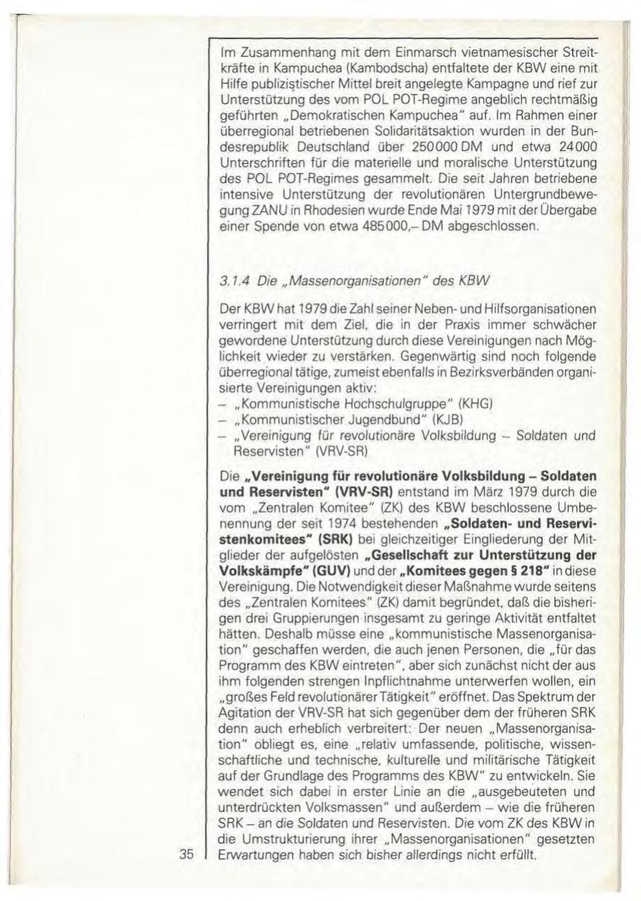 Seite 37 des Verfassungsschutzbericht 1979 Baden-Württemberg
