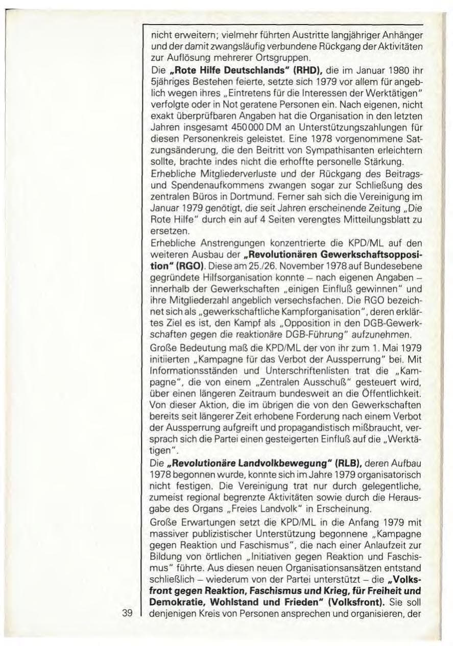 Seite 41 des Verfassungsschutzbericht 1979 Baden-Württemberg