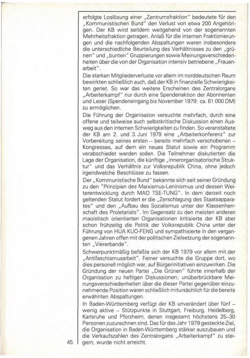 Seite 47 des Verfassungsschutzbericht 1979 Baden-Württemberg