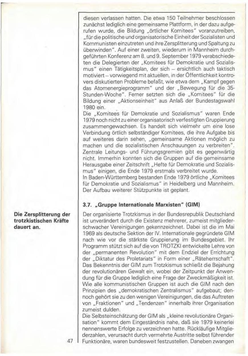 Seite 49 des Verfassungsschutzbericht 1979 Baden-Württemberg