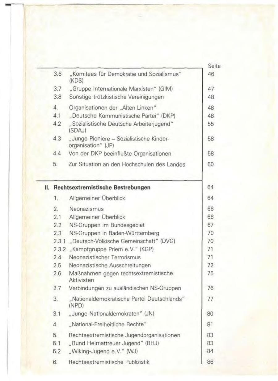 Seite 6 des Verfassungsschutzbericht 1979 Baden-Württemberg