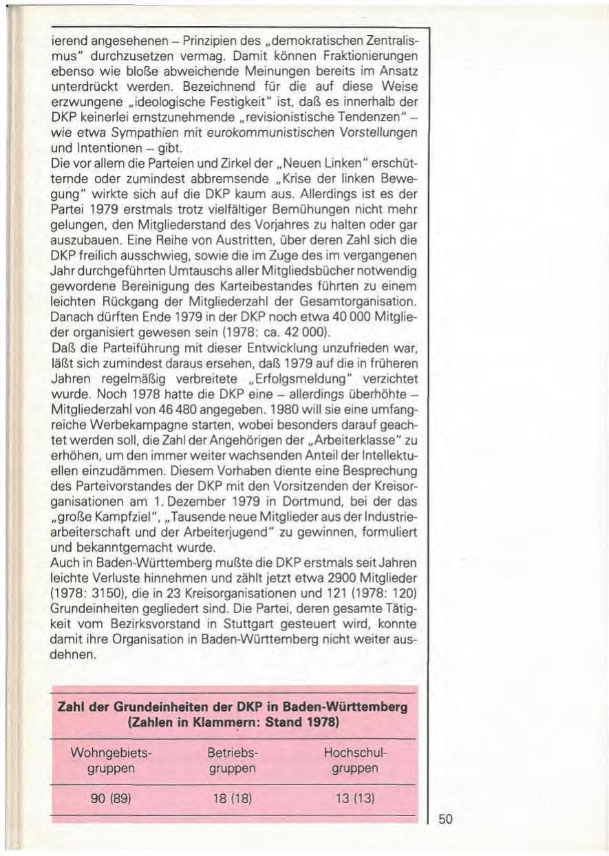 Seite 52 des Verfassungsschutzbericht 1979 Baden-Württemberg