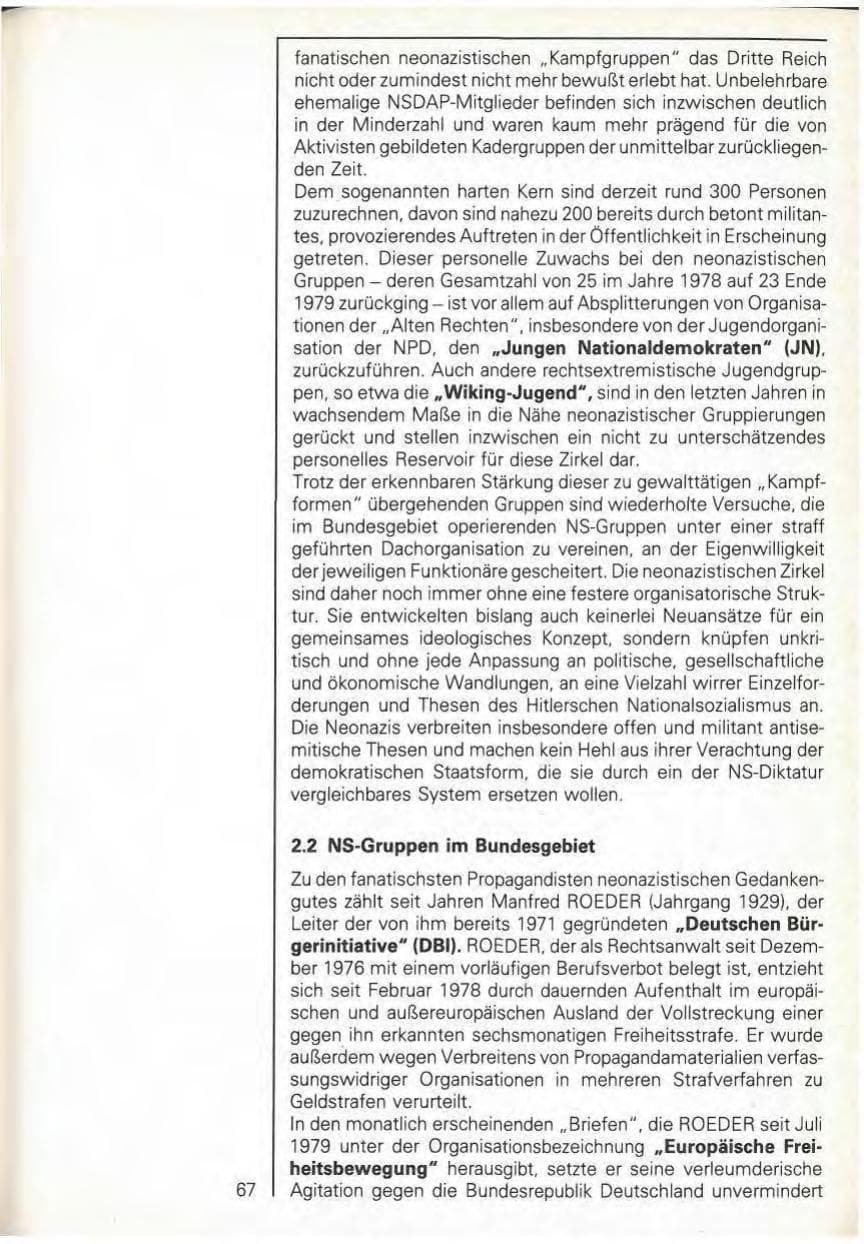 Seite 69 des Verfassungsschutzbericht 1979 Baden-Württemberg