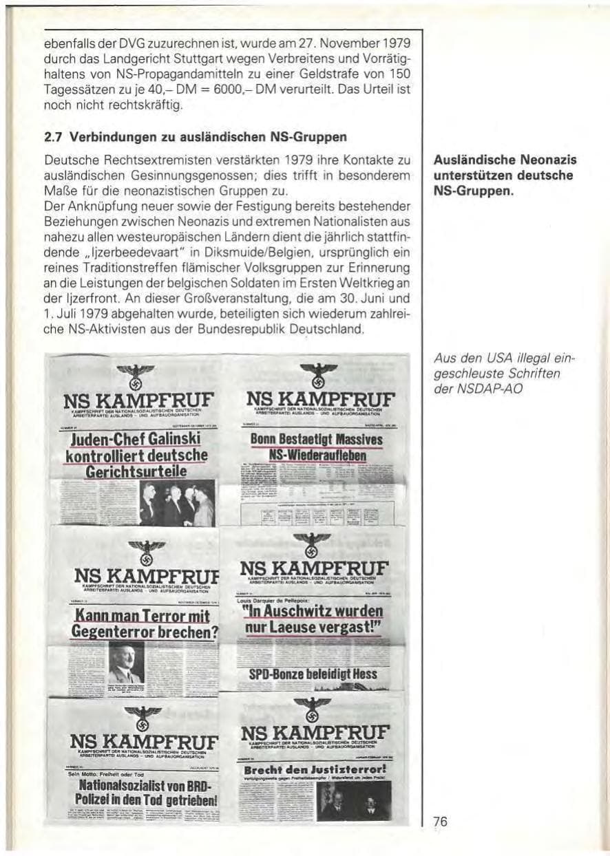 Seite 78 des Verfassungsschutzbericht 1979 Baden-Württemberg