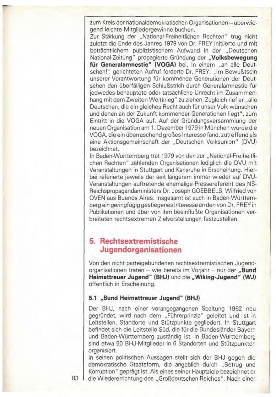 Seite 85 des Verfassungsschutzbericht 1979 Baden-Württemberg